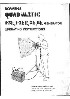 Bowens Ltd Quadmatic Flash Systems manual. Camera Instructions.